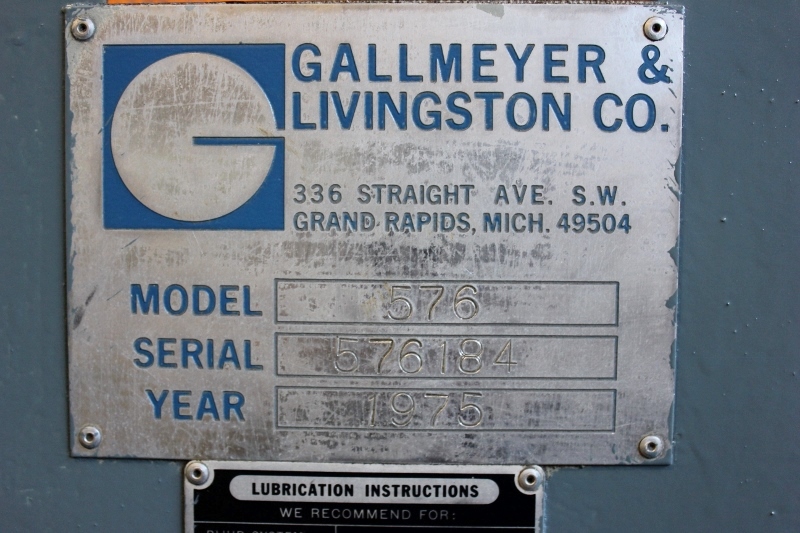 16" x 36" GALLMEYER & LIVINGSTON ... SURFACE GRINDER