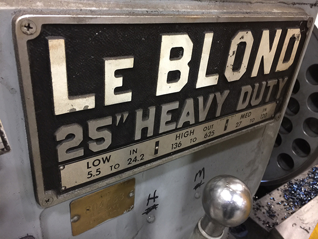 32" x 156" LEBLOND ... LATHE 3-1/8" SPINDLE HOLE