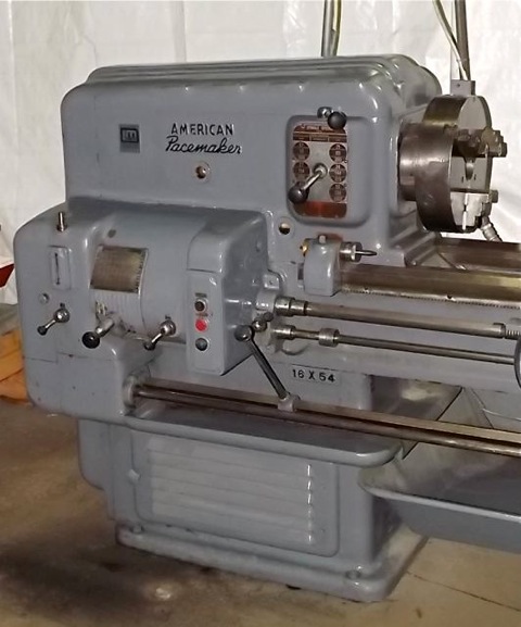 19" x 54" AMERICAN PACEMAKER ... LATHE 1-3/4" SPINDLE HOLE